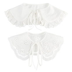 Белый 2шт 2 стиль съемные женские накладные воротники, отделка выреза с зубчатым/волнистым краем, край аппликации для шитья одежды, аксессуары для одежды diy, белые, 1320~1480x155~170x1~2 мм, 1 шт / стиль