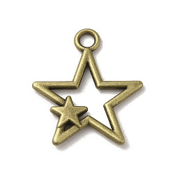 Античная Бронза Сплавочные подвески тибетского стиля, без кадмия и без свинца, звезда, античная бронза, 26x22.5x2.5 мм, отверстие : 3 мм, Около 599 шт / 1000 г