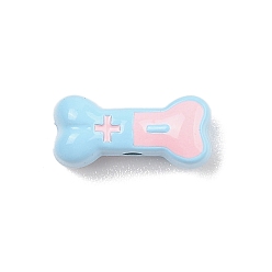 Светло-Голубой Окрашенного распылением сплава бисер, без кадмия, без никеля и без свинца, эмаль бисера, кость, Небесно-голубой, 6.5x14x6 мм, отверстие : 1.8 мм