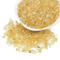 Желтый Кварц Натуральные желтые кварцевые бусины, бусины без отверстий , окрашенные, чип, 3.5~9.5x2.5~5 мм