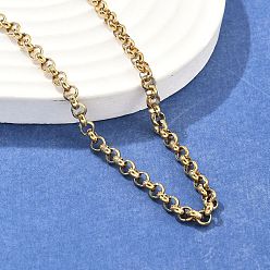 Золотой 304 из нержавеющей стали цепи Роло ожерелья, с 304 шариков из нержавеющей стали и застежками, золотые, 17.2 дюйм (43.8 см), 4 мм