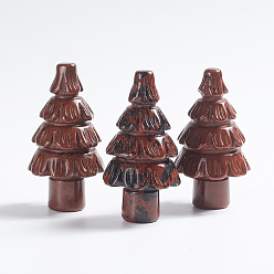 Mahogany Obsidian Natural Mahogany Obsidian Display Decorations, Tree, 36~37x69~70mm