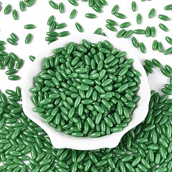 Средний Морско-зеленый Стеклянный бисер непрозрачных цветов, овальные, средний морской зеленый, 9x4 мм, отверстие : 1.2 мм, Около 1875 шт / фунт