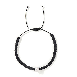 Красный Минималистичные регулируемые плетеные браслеты из полиэфирного шнура, украшения из искусственного жемчуга для женщин, красные, внутренний диаметр: 11 дюйм (28 см)