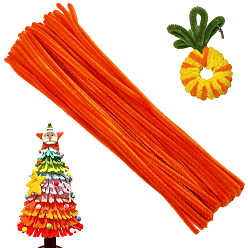 Dark Orange 100Pcs DIY Plush Sticks, Chenille Stems, Pipe Cleaners, Kid Craft Material, Dark Orange, 300x6mm
