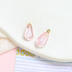 Pink Прозрачные смоляные подвески, имитация фруктов, гранатовые прелести, розовые, 16x8 мм
