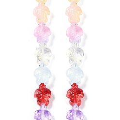 (52) Непрозрачная лаванда Нити прозрачных бусин из стеклянной эмали, бусины ручной работы, черепаха, разноцветные, 18x14x8.5 мм, отверстие : 1.2 мм, около 22 шт / нитка, 14.76~14.96'' (37.5~38 см)