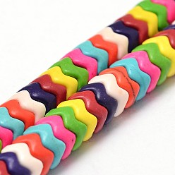 (52) Непрозрачная лаванда Синтетические нити бирюзового бисера, волна, окрашенные, разноцветные, 7x4 мм, отверстие : 1 мм, около 140 шт / нитка, 15.7 дюйм