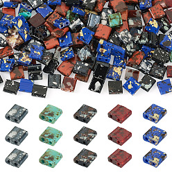 (52) Непрозрачная лаванда 175 шт. 5 цвета 2 непрозрачные стеклянные бусины с отверстиями, , квадратный, разноцветные, 5x5x2 мм, отверстие : 0.8 мм, 35 шт / цвет