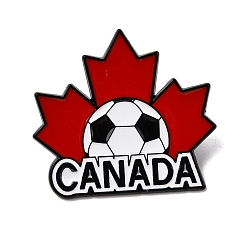 (123L) Белый крем непрозрачный блеск Спортивные канадские футбольные эмалированные значки, булавки для лацканов из сплава для одежды рюкзака, чёрные, огнеупорный кирпич, 30x34 мм