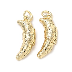 Настоящее золото 18K Латунные подвески, хлебные чары, долговечный, стойки покрытие, без свинца и без кадмия, реальный 18 k позолоченный, 20x8x5.5 мм, отверстие : 3 мм, Перейти кольцо: 5x1 мм