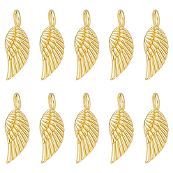 Настоящее золото 14K 10шт. латунные подвески и амулеты, с целью перехода в кольце, реальный 14 k позолоченный, 21x7x2 мм, отверстие : 3 мм