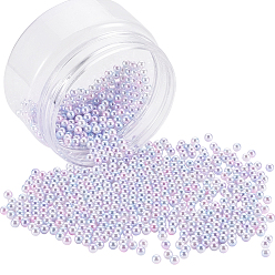 Pink Акриловые имитация жемчужные бусы, без отверстия , круглые, градиентная жемчужная бусина русалки, розовые, 4 мм, Около 1800 шт / коробка