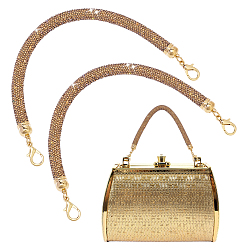 Золотой 2шт. ручки для сумок из сплава топаза со стразами, для замены ремней для мешков, золотые, 300x10 мм