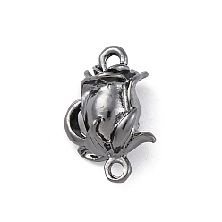 Цветок Подвески из сплава для покрытия стойки, металлический черный , цветок, 15x10x7.5 мм, отверстие : 1.5 мм