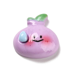 Vegetables Непрозрачные кабошоны из смолы, Мультяшный овощной персонаж, чеснок, 20x20.5x8.5 мм