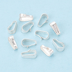 Серебро 925 серебристая линза на поруки, серебряные, 7.5x4.5x3 мм, отверстие : 7x3 мм