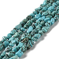 Magnesite Natural Magnesite Beads Strands, Dyed & Heated, Chip, 8.5~14x7.5~9.5x4~7.5mm, Hole: 0.8mm, about 43~46pcs/strand, 15.16~15.35 inch(38.5~39cm)