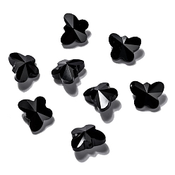 Черный Прозрачные стеклянные бусины, граненые, бабочка, чёрные, 12x15x8 мм, отверстие : 1.5 мм