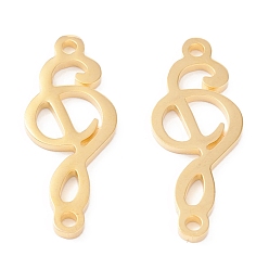 Настоящее золото 18K 201 ссылки нержавеющей стали, ручная полировка, музыкальная нота pvd вакуумное покрытие, реальный 18 k позолоченный, 26x10x1.5 мм, отверстие : 1.5 мм