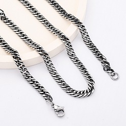 Черный Цвет Металла 4.5мм 201 ожерелья из нержавеющей стали с кубинскими звеньями, металлический черный , 23.94 дюйм (60.8 см)