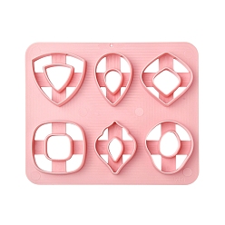 Pink ABS Cookie Cutters, Triangle/Square/Teardrop, Pink, 100x120mm