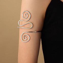 Платина Браслеты-манжеты из сплава на верхнюю часть руки, браслеты-повязки, платина, 2-1/2 дюйм (6.5 см)