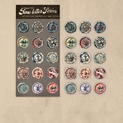 Разноцветный 15шт наклейки из искусственной кожи pu, самоклеящиеся наклейки, плоско-круглые, красочный, 25~27x25~27x2 мм