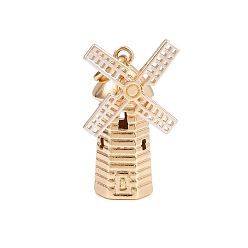 Light Gold Латунные подвески, темы путешествий ветряные мельницы, с целью перехода в кольце, золотой свет, 25x14.5x10.5 мм, отверстие : 4 мм