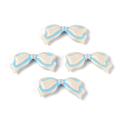Светло-Голубой Окрашенные непрозрачные акриловые бусины, бантом, Небесно-голубой, 14x29x6 мм, отверстие : 1.6 мм, Около 467 шт / 500 г