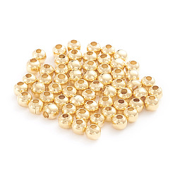 Golden 304 Stainless Steel Beads, Hollow Round, Golden, 3x2.5mm, Hole: 1.2mm