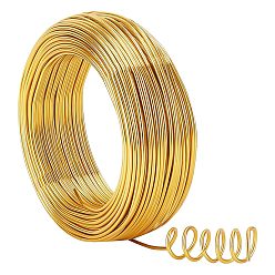 Золотистый Круглый анодированный алюминиевый провод, гибкая металлическая проволока, для изготовления ювелирных изделий, золотые, 10 датчик, 2.5 мм, 35 м / 500 г (114.8 футов / 500 г), 500 г / коробка