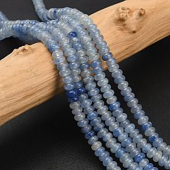 Синий Авантюрин Естественно авантюрин бисер пряди, рондель, окрашенная и подогревом, 4x1.5 мм, отверстие : 0.7 мм, около 155 шт / нитка, 14.96'' (38 см)