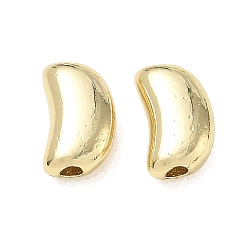 Real 18K Gold Plated Brass Beads, Kidney Bean, Cadmium Free & Lead Free, Rack Plating, Long-Lasting Plated, Real 18K Gold Plated, 12x7.5x5.5mm, Hole: 2.5mm