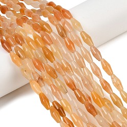 Красный Авантюрин Натуральный красный авантюрин бисер нитей, двухконусные, 13~15x6~6.5 мм, отверстие : 0.8 мм, около 27 шт / нитка, 15.55 дюйм (39.5 см)