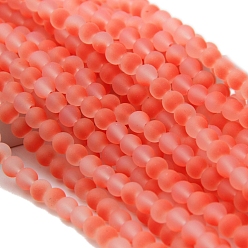 Оранжево-Красный Светящиеся стеклянные бусины из искусственного нефрита, изготовление аксессуаров для браслета своими руками, светящиеся в темноте бусы, оранжево-красный, 8 мм, 95~105 шт