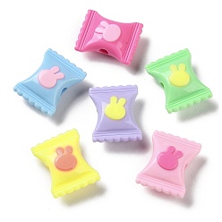 (52) Непрозрачная лаванда Двухцветные непрозрачные акриловые бусины, сахар, разноцветные, 17x21x9.5 мм, отверстие : 3.7 мм, Около 331 шт / 500 г