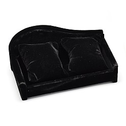 Черный Деревянный стул ювелирные изделия браслет часы дисплеи, обтянута бархатом, с губкой, направление спинки дивана - влево или вправо (произвольная доставка), чёрные, 20.7x11x10 см