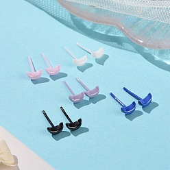 (52) Непрозрачная лаванда Гипоаллергенные серьги-гвоздики из биокерамики с цирконием и керамикой, серп, не выцветает и не содержит никеля, разноцветные, 6.5x4 мм