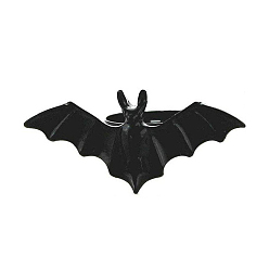 Черный Кольца перста сплава, летучая мышь, чёрные, внутренний диаметр: 17 мм