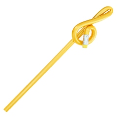 Желтый Однотонный пластиковый карандаш, имитирующий дерево, карандаш для высоких музыкальных нот, для офиса и школьных принадлежностей, желтые, 200x7 мм