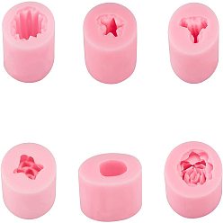 Deep Pink 3D Cactus Food Grade Silicone Molds, Fondant Molds, For DIY Cake Decoration, Candle, Chocolate, Candy, UV Resin & Epoxy Resin Jewelry Making, Deep Pink, 39~70x39~70x34~45mm, 6pcs/set
