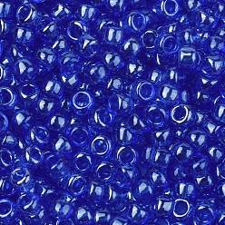 (117) Transparent Luster Blue Круглые бусины toho, японский бисер, (117) прозрачный глянец синий, 8/0, 3 мм, отверстие : 1 мм, Около 10000 шт / фунт