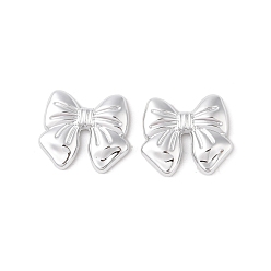 Platinum CCB Plastic Cabochons, Bowknot, Platinum, 26x29.5x5mm