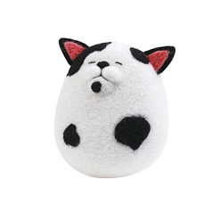 Белый Комплект для валяния с инструкциями, 4 иглы для валяния шт., шерсть, 1 пена для валяния из ПК, наборы для валяния кошек и собак для начинающих, белые, 135x90x55 мм