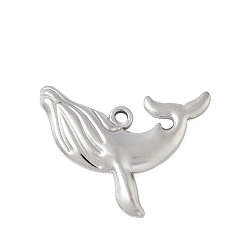 Нержавеющая Сталь Цвет 304 подвески в виде китов из нержавеющей стали, амулеты с морскими животными, не тускнеет, цвет нержавеющей стали, 22x28.5x3 мм, отверстие : 2 мм