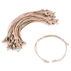Chameau 20Pièces de cordon en polyester ciré pour la fabrication de bracelets, avec 304 anneaux en acier inoxydable, couleur inox, chameau, 10.55 pouce (26.8 cm)