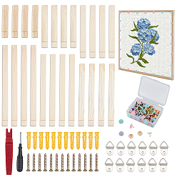 Cornsilk Wooden Stretcher Bar for Needlework, Embroidery Stitch Frame Set, Rectangle, Cornsilk, 400x25x18mm