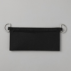 Black Rectangle Wool Bag Organizer Inserts, with Alloy D-Ring Clasp, Black, 7.9x18.5x0.3cm