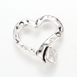 Античное Серебро Сплавочные подвески тибетского стиля, сердце, без кадмия и без свинца, античное серебро, 27x26x8 мм, Отверстие : 2 мм , около 200 шт / 1000 г